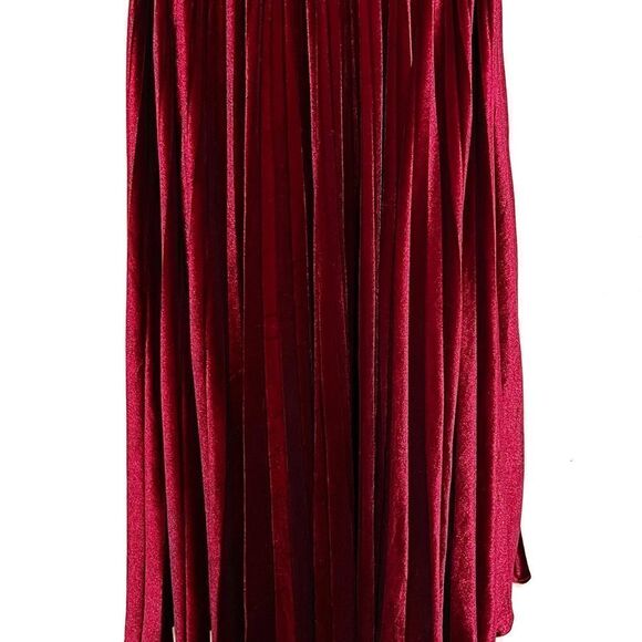 NWOT Ted Baker Khim Pleated Wine Velvet Coctail Dress Sz 0 US Sz 2 - Picture 7 of 8